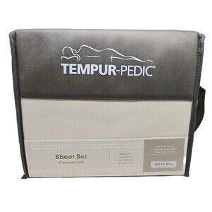 Tempur-Pedic Dream Fit Sheet Set Split California King New Eggshell Premium Soft